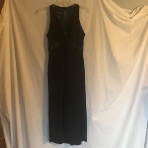 Floor length little black dress.